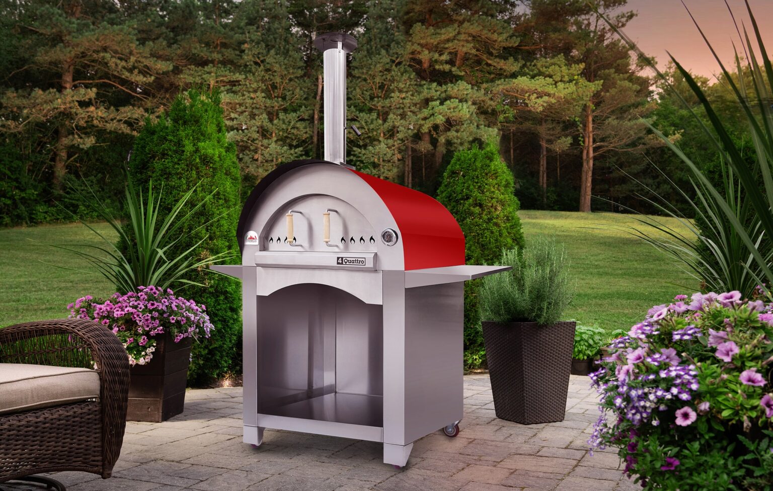Quattro With Stand Wood Burning Ciao Bella Outdoor Pizza Ovens